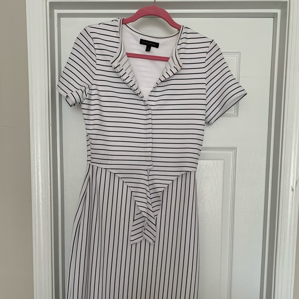 Banana Republic white striped dress